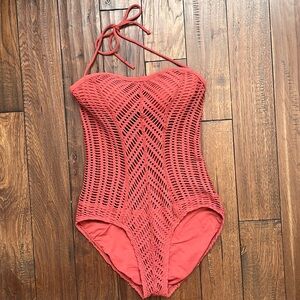 Robin Piccone one piece Bikin bathing suit 6 Small Pink Coral